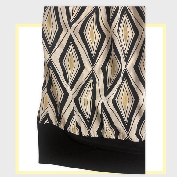 Whbm 100% Silk Sleeveless Pattern Print Diamond Design Strap Blouse Top Size S - Picture 2 of 5
